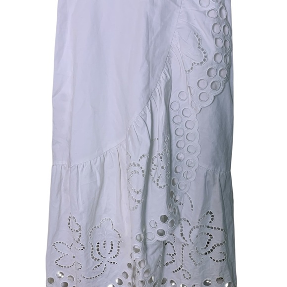 New Rebecca Taylor Ariana Eyelet Embroidered Wrap Dress White Size 4 - Picture 4 of 9